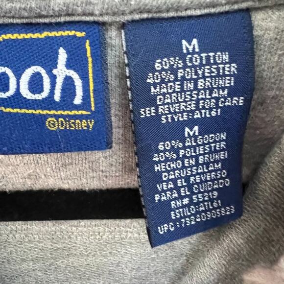 Vintage Y2K Tigger 1/4 Zip Lightweight Grey Sweatshirt Embroidered Womens Medium - Picture 5 of 6